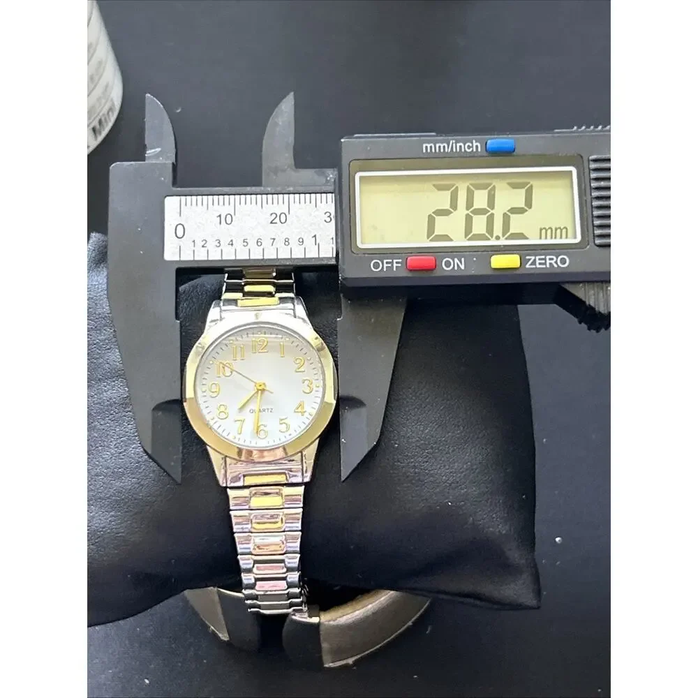 Accutime Two Tone Women’s Stretch Band Quartz Watch